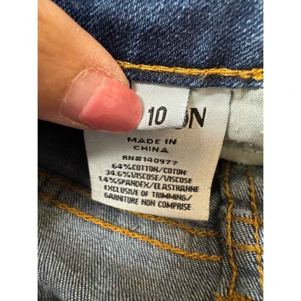 Hudson‎ Kids Girls Skinny Jeans Blue Distressed Colorblock Hem Size 10